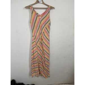 J Jill Womens Dress Small Linen Resort Travel Country Beachy Maxi Love Summer